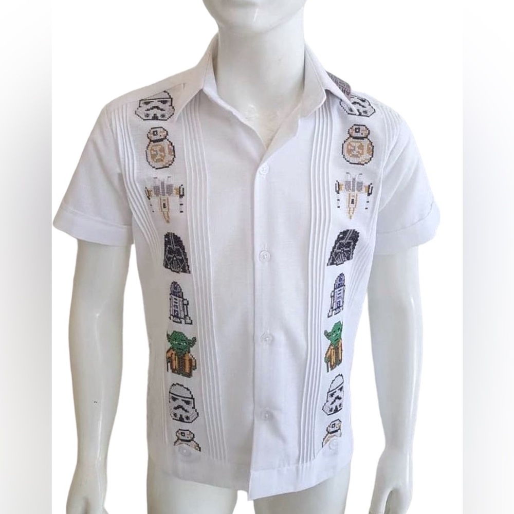 Star Wars White Linen Boys Guayabera